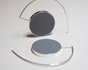 Orecchini lunghi in argento sterling fatti a mano in resina: gioielli grigi