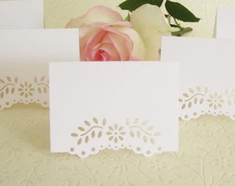 Blank Escort Cards - Wedding Place Cards - Eyelet Vine - Elegant Name Card