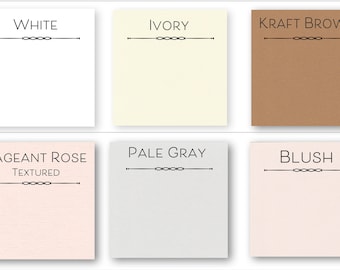 Sample Pack / Cardstock samples / Place Card Cardstock Sample / Six Colors / white / ivory / brown / blush / gray / pageant rose