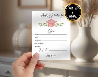 Personalized Pearls of Wisdom Advice Card for Grads