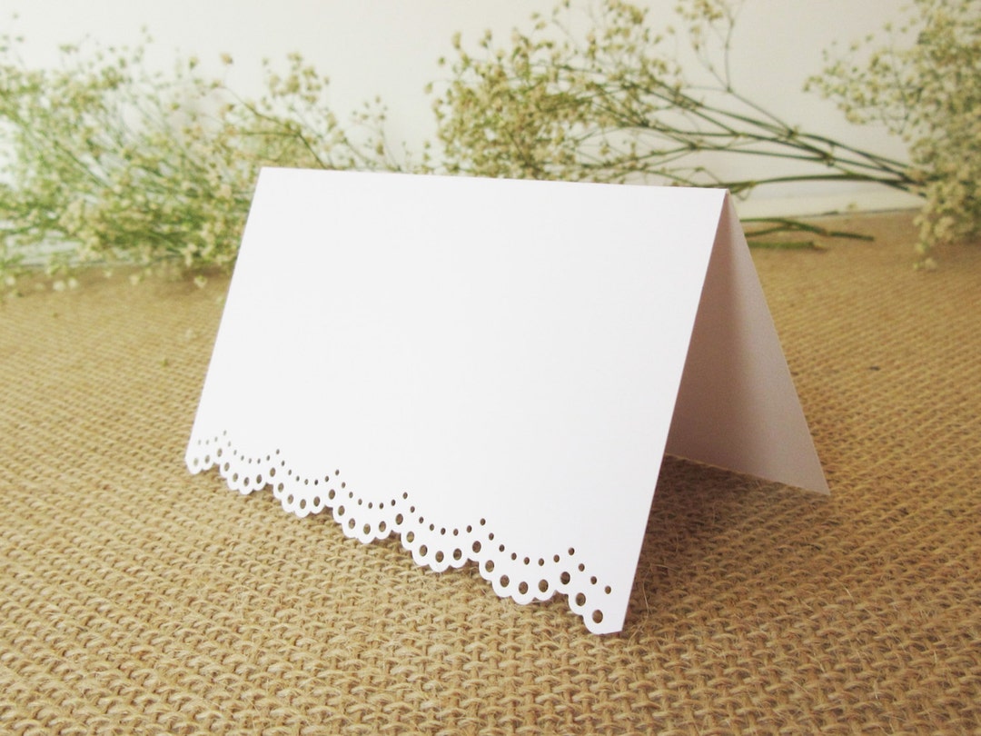Blank Wedding Place Cards, Eyelet Scallop Edge - Etsy