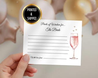 Pearls of Wisdom Advice Cards, Pearl Detail, Bridal Shower Keepsake , Pearls and Prosecco Theme
