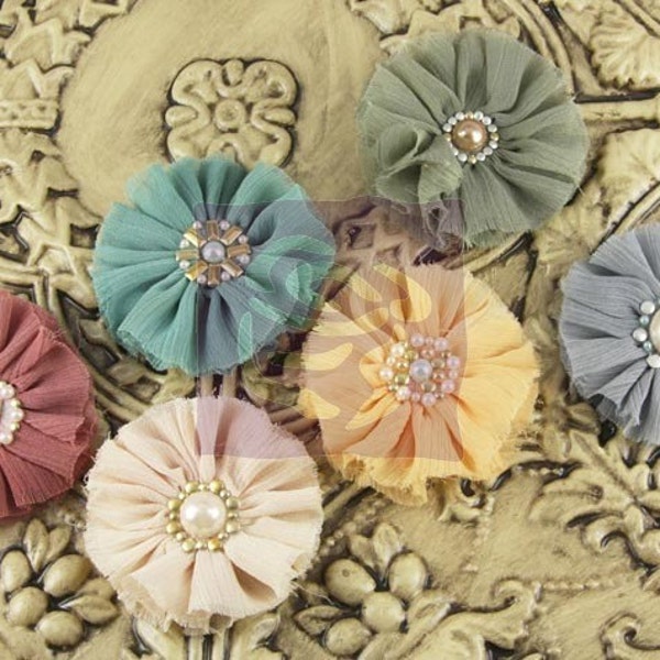 Prima Flowers Faience Cecilla - Layered Fabric Flowers with Specialty Centers - Item 542962