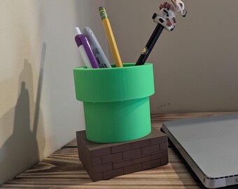 Mario-Inspired Pipe Pencil, Pen, Toothbrush Holder – Fun & Functional 3D Print