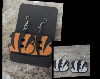 Cincinnati Bengals 3D Printed Earrings – Orange/Black or Black/White
