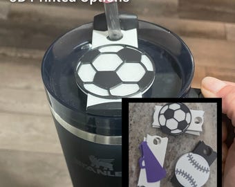 Sport Themed Stanley 3D Printed Toppers - Cheer, Soccer, and Baseball