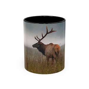 Dad Gift Coffee Mug, Elk Wildlife Mugs, Majestic Deer Hunting Cup, Nature Lover Gift, Animal Coffee Mug, Cabin Decor, Outdoor Enthusiast Mug