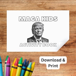 Donald Trump MAGA Themed Digital Activity Packet | Patriotic Coloring Pages & Word Search | Printable Kids Activities Download