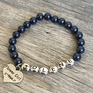 flower girl gift, bracelet personalized, flower girl jewelry, flower girl pearl bracelet,flower girl presents,gifts for flower girl, wedding