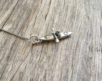 Kayak Charm Halskette, Geschenk für Kayak
