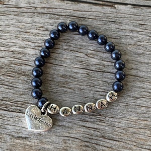 Little sister bracelet, personalized pearl name little sister jewelry, little sister gift matching sisters bracelets, big sister bracelet