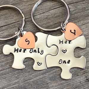 Her One, Her Only Couples Keychains, Puzzle Keychains, LGBT gifts, Lesbian Gifts, anniversary gift, gift for gay couple, lesbian couples