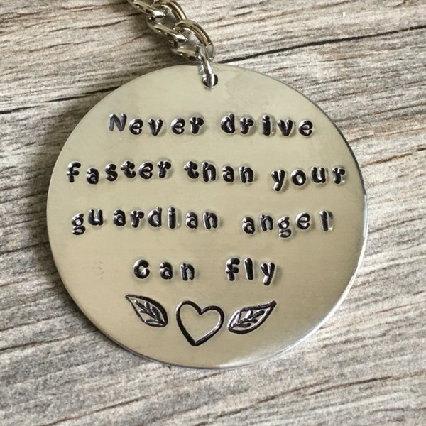 Gift for New Driver, Safe Driving Gift, Gift for Teenager, Driving Test Gift, Guardian Angel Gift, Drive Safe Key chain, Sweet 16 Gift