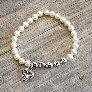 Blume Mädchen Armband / Blumenmädchen geschenk / Blumenmädchen Schmuck / Perle Armband / personalisierte Blumenmädchen Geschenk / Hochzeit Partei Geschenke