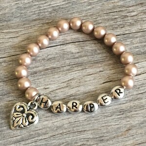 Blume Mädchen Armband / Blumenmädchen geschenk / Blumenmädchen Schmuck / Perle Armband / personalisierte Blumenmädchen Geschenk / Hochzeit Partei Geschenke