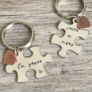 I&#39;m yours you&#39;re mine couples Puzzle Key chains, Gift for Him, Gift for her, Anniversary gift, gift for couples, Valentines day gifts