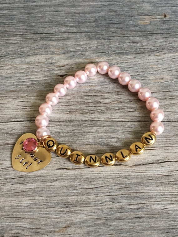 etsy flower girl bracelet