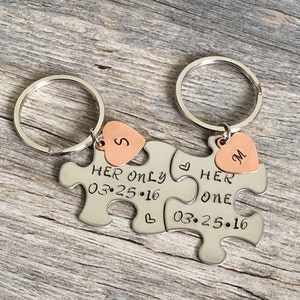 Her One, Her Only Couples Keychains, Puzzle Keychains, LGBT gifts, Lesbian Gifts, anniversary gift, gift for gay couple, lesbian couples