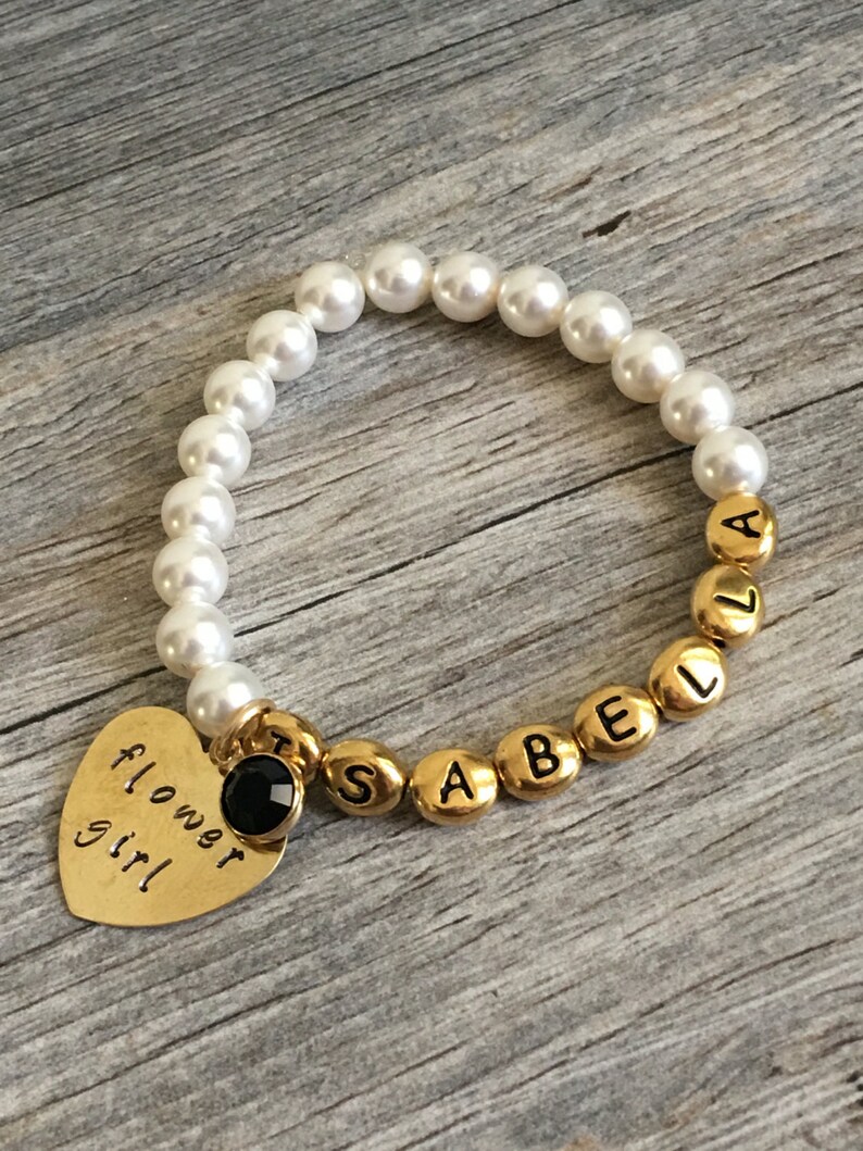 Personalized flower girl bracelet children's personalized Etsy