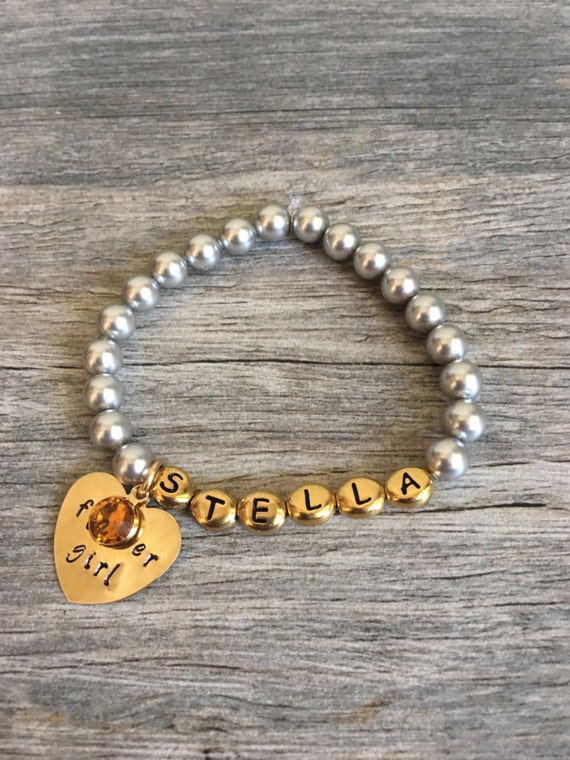 etsy flower girl bracelet