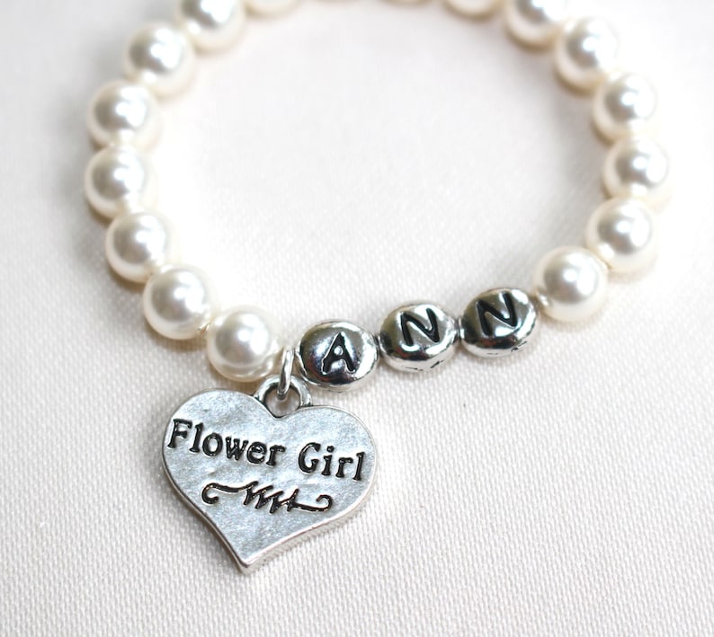 Personalized Flower Girl Bracelet children's Personalized Etsy
