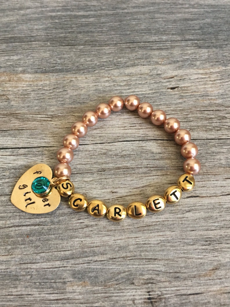 Personalized Flower Girl Bracelet children's Personalized Etsy