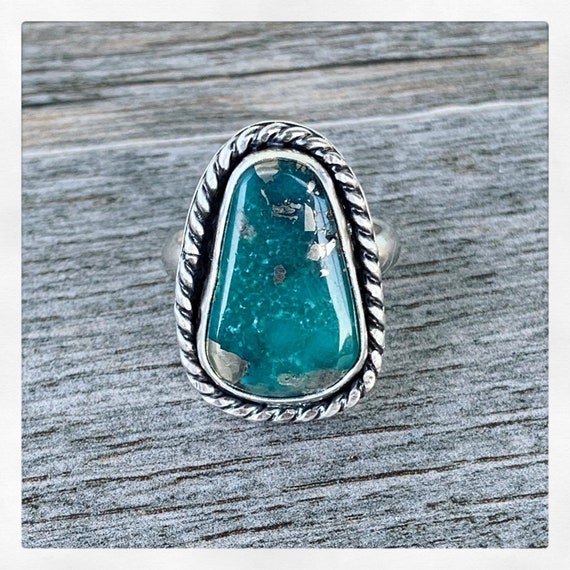 Turquoise Ring Sterling Silver Handmade Gemstone Ring Gift - Etsy