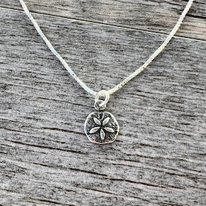 sand dollar necklace, beach jewelry, sand dollar jewelry, sterling silver sand dollar pendant, nautical ocean jewelry, shell necklace, gift