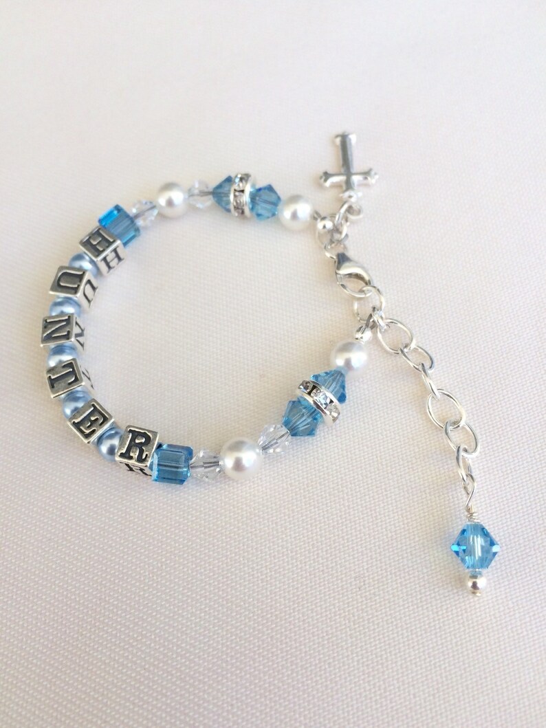 Baptism bracelet christening bracelet baby bracelet for boy Etsy