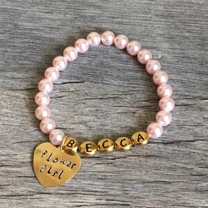 flower girl bracelet personalized, flower girl gift ideas, flower girl pearl bracelet, flower girl presents, gifts for flower girl