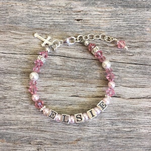 gift for baby girl, baptism bracelet, christening bracelet, baby girl bracelet, sterling silver, personalized name bracelet, god daughter
