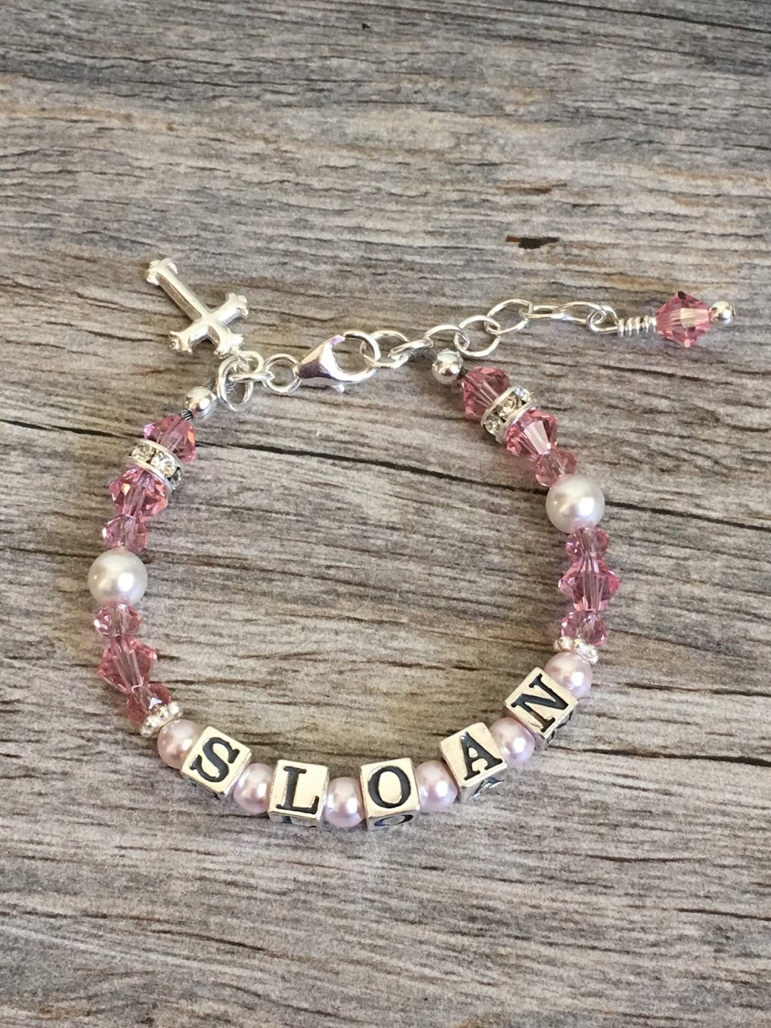 Gift for baby girl baptism bracelet christening bracelet Etsy 日本