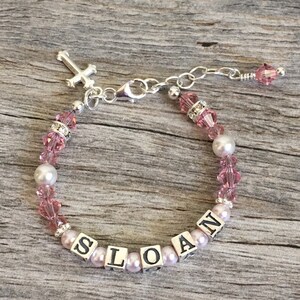 gift for baby girl, baptism bracelet, christening bracelet, baby girl bracelet, sterling silver, personalized name bracelet, baby girl
