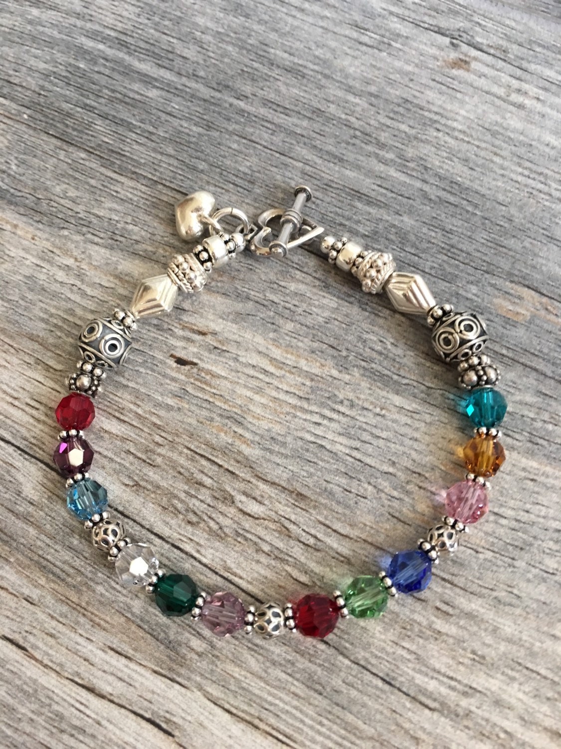 Birthstone bracelet / gift for grandma / personalized jewelry | Etsy