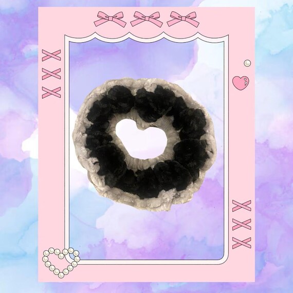 gray and black scrunchies set