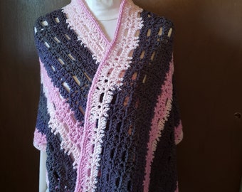 Sweet Memento Shawl in Pink and Gray