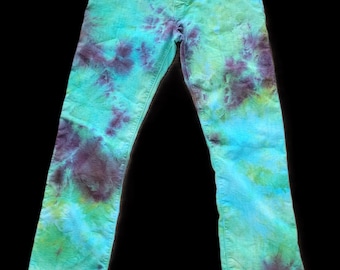Upcycled Raleigh Denim WORK Jeans - Tie-Dyed Relic (Size 36)