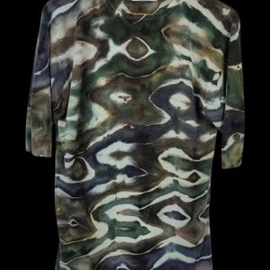 Upcycled DASHemp Camo Glitch Tie-Dye Shirt - Adult, Unisex, Size M