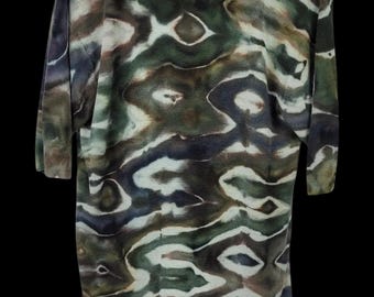 Upcycled DASHemp Camo Glitch Tie-Dye Shirt - Adult, Unisex, Size M