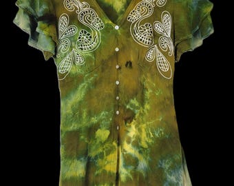 Gilded Grove Upcycled Rayon Dress - Adult, Ladies, Size S