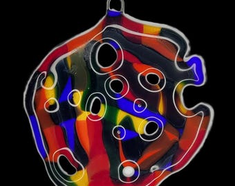 Slab of Color Fused Glass Sun Catcher