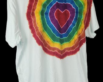 Rainbow Heart Tie Dye T-Shirt - Adult - Unisex