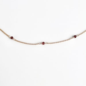 Garnet Custom Birthstone Bracelet: Handmade January Birthday Jewelry