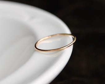 1mm Thin Stacking Ring | Dainty Wedding Band Ring | Handmade Minimalist Jewelry