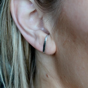 Hammered Hug Ear Lobe Stud Earrings ~ Women&#39;s Minimal Contemporary Jewelry ~ 14k Gold Filled ~ Sterling Silver ~ Hypoallergenic ~ Handmade