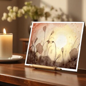 Handgemaltes Blumen-Motiv Aquarell, 4 Varianten, handgemachte Grußkarte mit Umschlag, Glückwunschkarte, Freunde und Familie