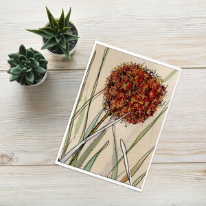 Motivo di tarassaco dipinto a mano in acquerello per San Valentino o Festa della Mamma, biglietto di auguri fatto a mano, biglietto di congratulazioni