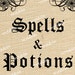 Printable Halloween Spells and Potions Book Cover Scrapbooks Mini ...
