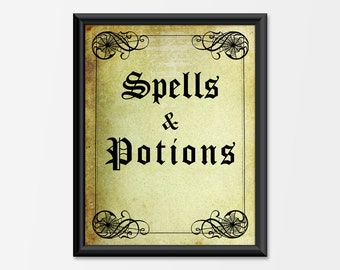 Printable Halloween Spells and Potions Book Cover Scrapbooks | Etsy