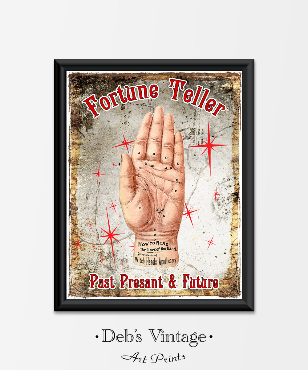 Fortune Teller Palmistry Art Print Digital Download Palm - Etsy